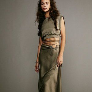 Free People Remi Set in Sage Beige